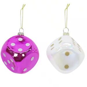 2 glass dice ornaments brand new! 🎲🎲